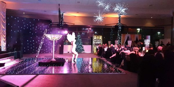 Burlesque Champagne Girl performing at Great Gatsby Gala Dinner.