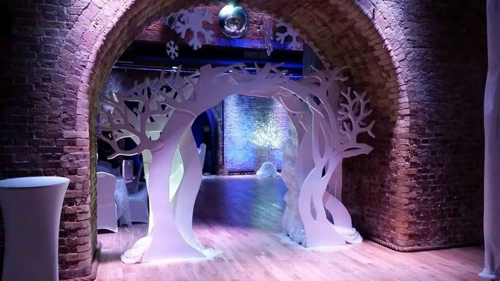 Winter Wonderland themed venue dressing service available for hire UK