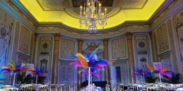 Large high ceilinged event space booked through our venue fining agency