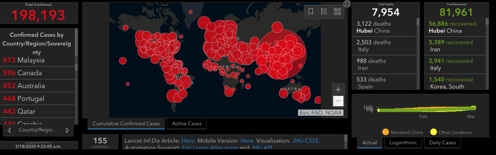 Updated 18.05.2020 coronavirus around the globe map