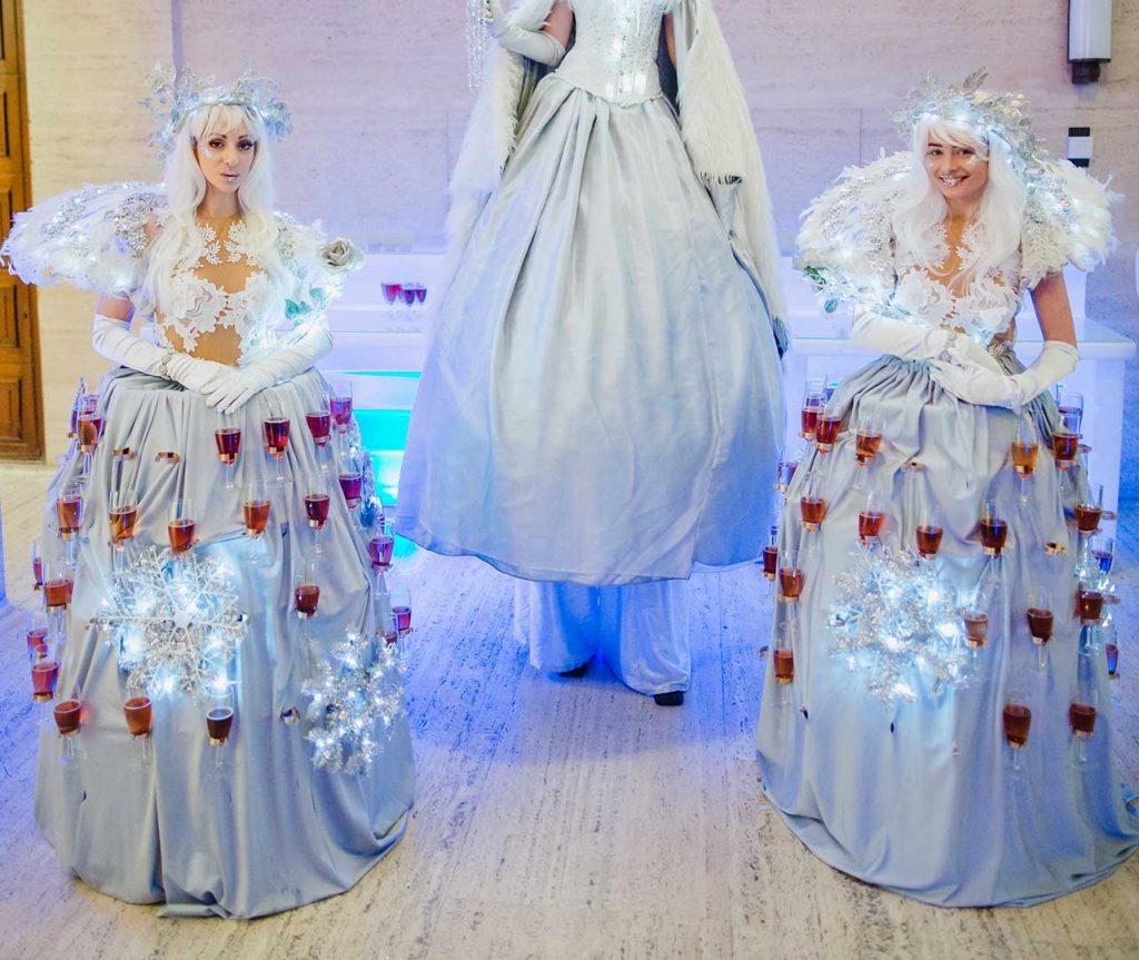 Winter Wonderland Themed Human Tables.