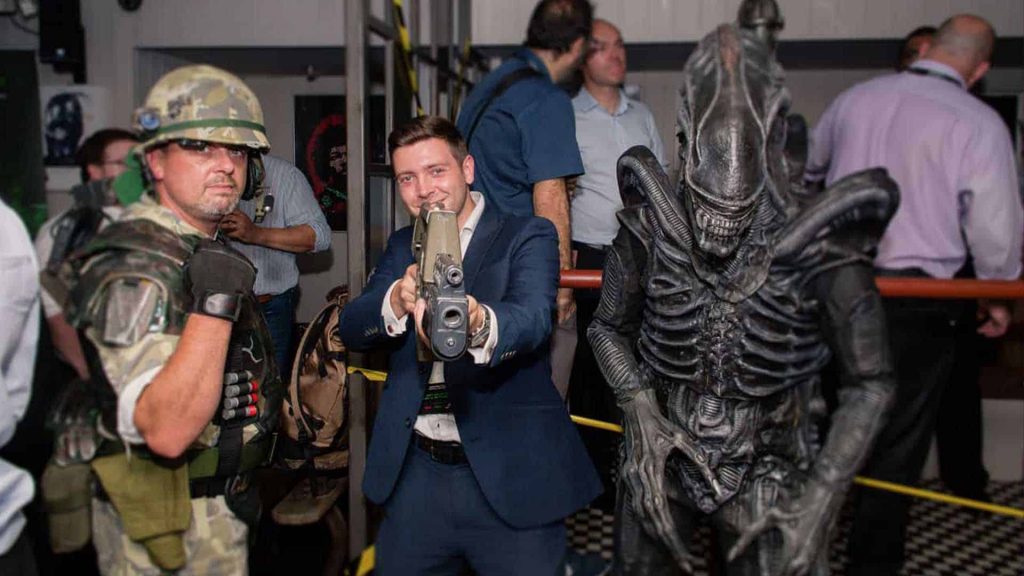To theme this creative event we used a variety of resources including transforming our clients venue into a set from Alien and inviting walkabout characters to meet and greet guests.