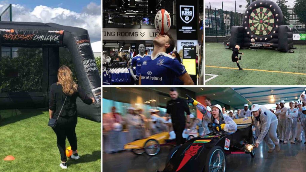A collage of sports entertainment for events