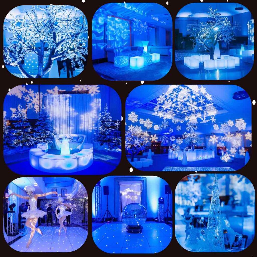 Winter Wonderland theming for corporate events designed by Julia Charles event management.