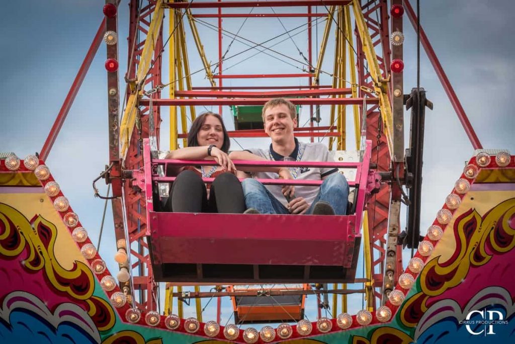 Full Scale Family fun day Event we put together for Blue Chip featuring fairground attractions, a ferris wheel, festival stage and a range of attractions.