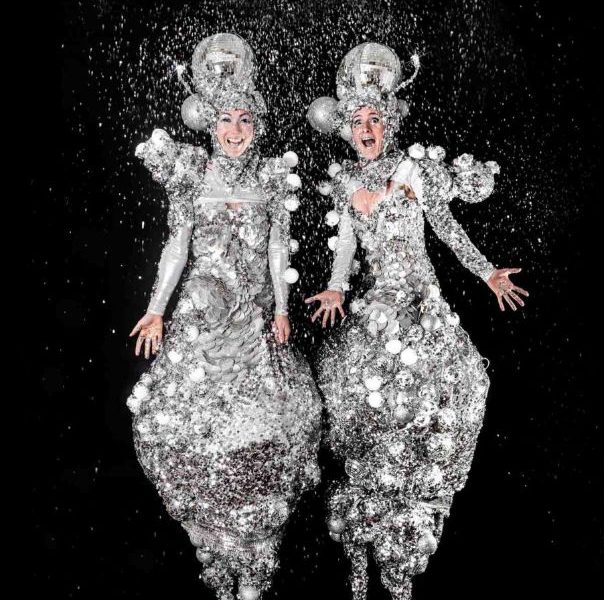 Glitter Ball Stilt Walkers