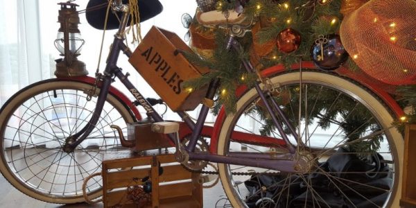 Hilton red bike tree