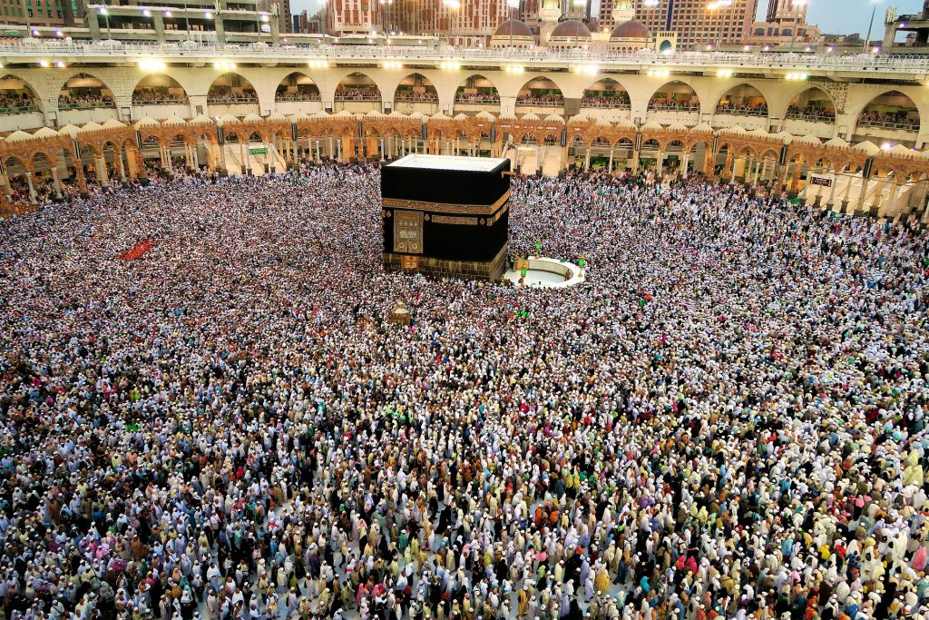 The city of Mecca in Saudi Arabia. A Muslim only city that is a pilgrimage destination for Muslims visiting Saudi Arabia