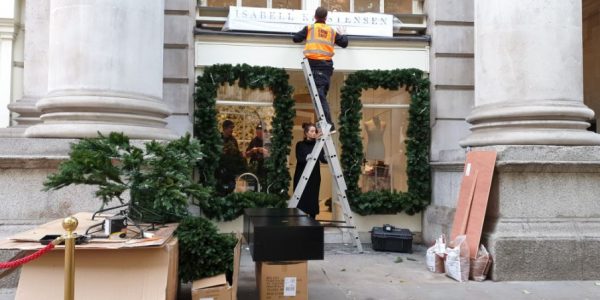 Setting Up Christmas Decorations