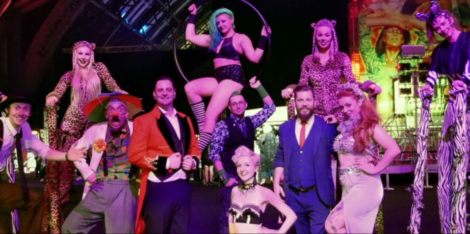 Group Photo of Themed Entertainers at an event