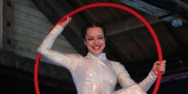 Aerialist-Performing-At-Launch-Event