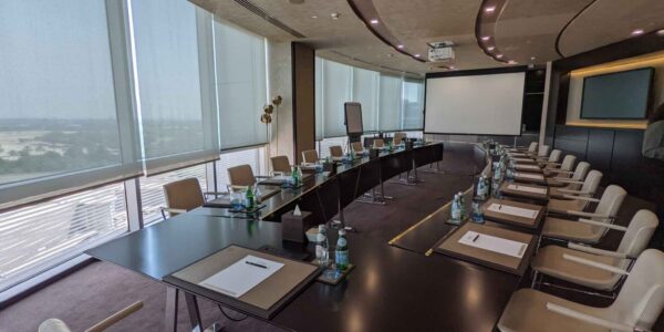 Private conference meeting table for a more intimate setting away from the large conference itself.