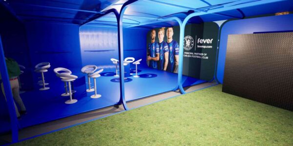 Creative event design showcasing an airclad fan zone installation.