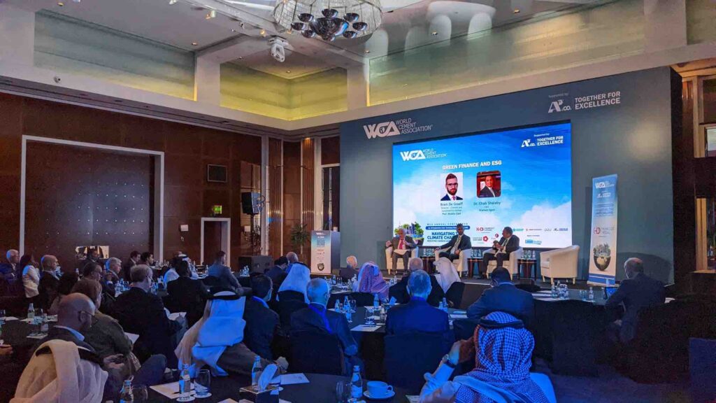 Delegates listening to guest speakers at conference in Dubai.