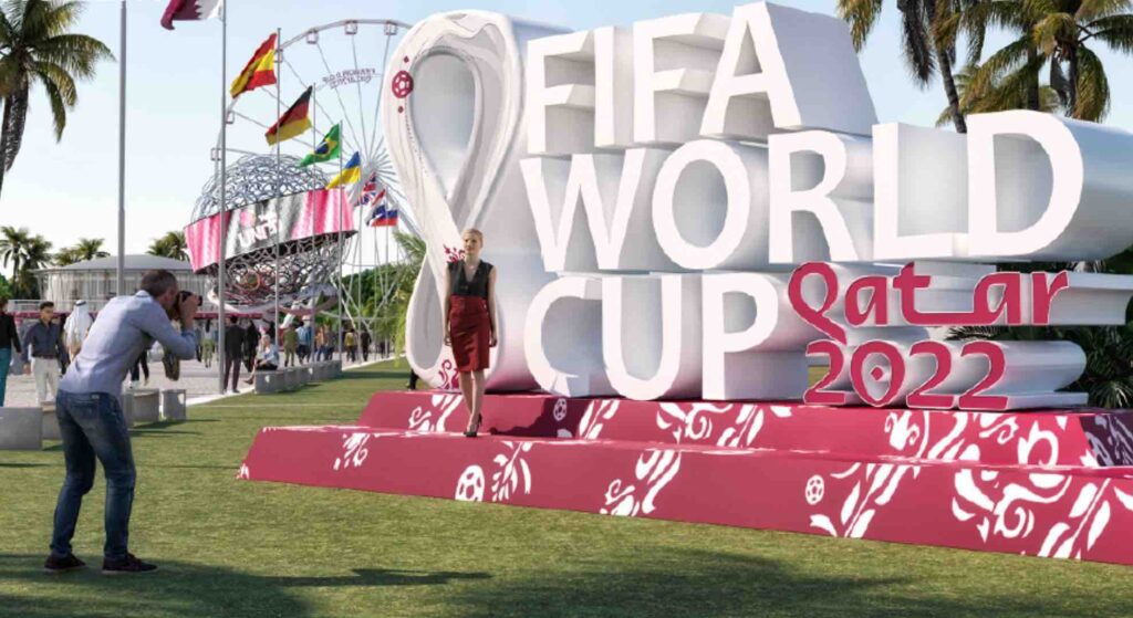 Logo concept for signage for fan zone at Qatar for 2022 Fifa World Cup.