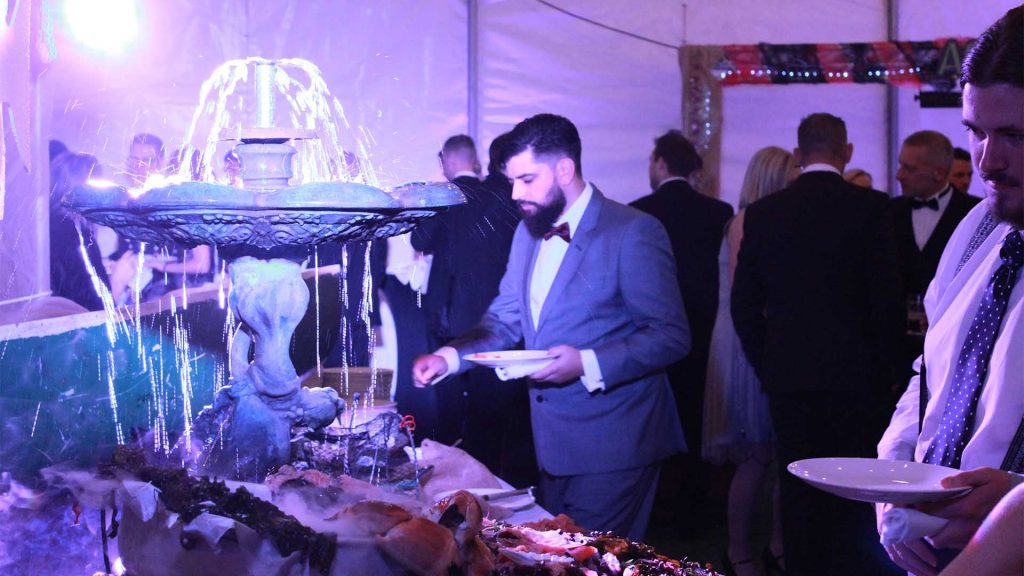 Luxury catering services provided at a corporate gala dinner and awards ceremony event.