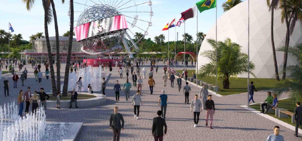 Outside-View-Of-Fifa-World-Cup-Quatar-Fan-Zone-Concept