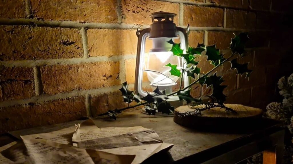 Lantern prop for a bespoke Santas grotto set design.