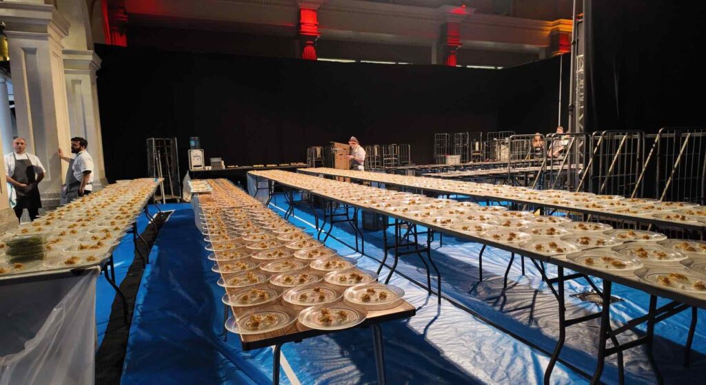 sustainable event services large scale catering provided for gala dinner.