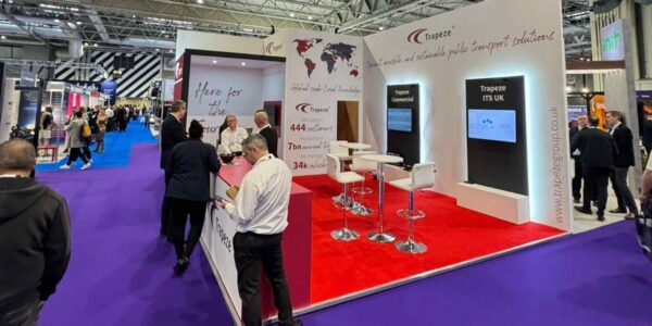 We can create sustainable exhibition stand designs such as this one for Trapeze.