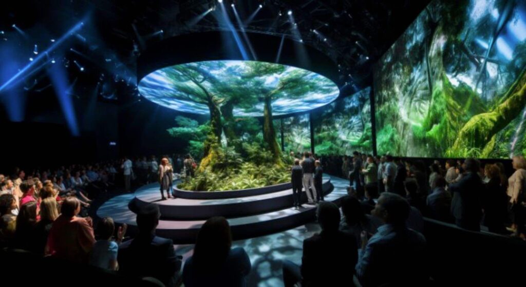 Sustainable exhibition stand concept.