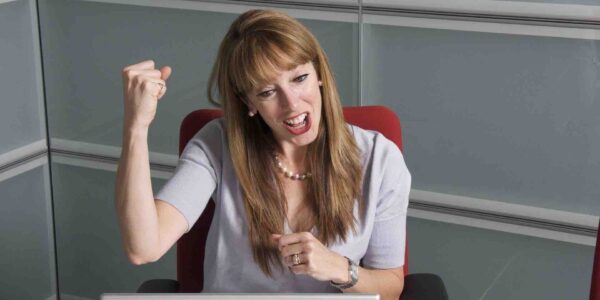 Team-Member-Celebrates-Online-Team-Building-Game-Win