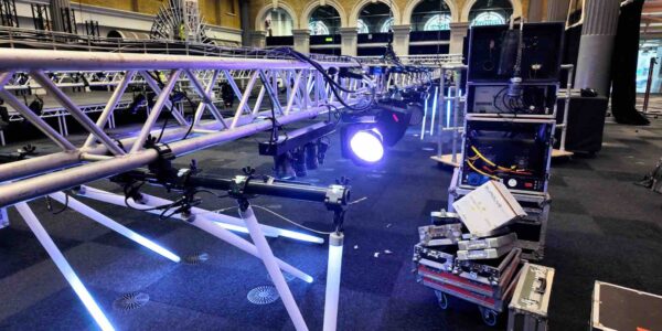 Light testing as part of event production for our corporate client.