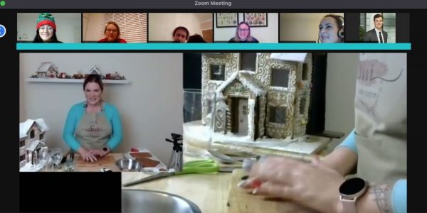 Virtual Gingerbread House deocrating Zoom workshop