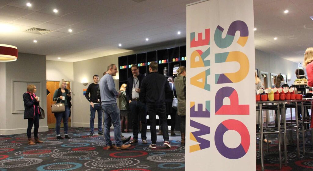 Opus conference we managed here in the UK, incorporating numerous sustainable event services such as technology and catering.