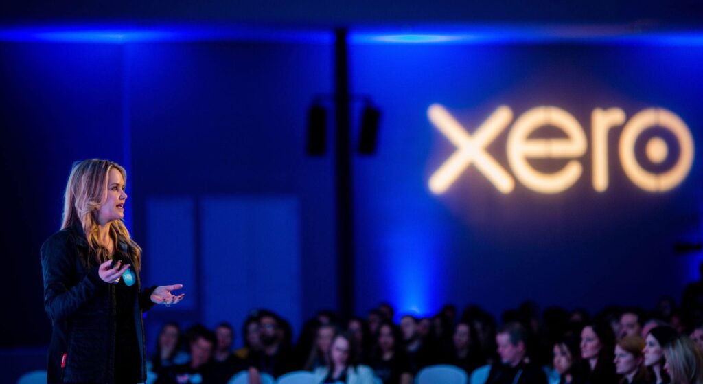 XERO LED sign installed in the main conference stage area to highlight the brand.