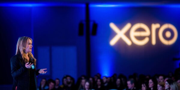 XERO LED sign installed in the main conference stage area to highlight the brand.