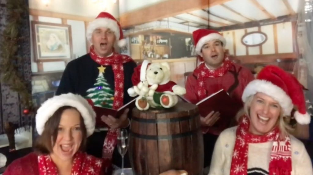 Virtual Christmas Carolers available to hire for online virtual Christmas parties and events for Christmas 2021.