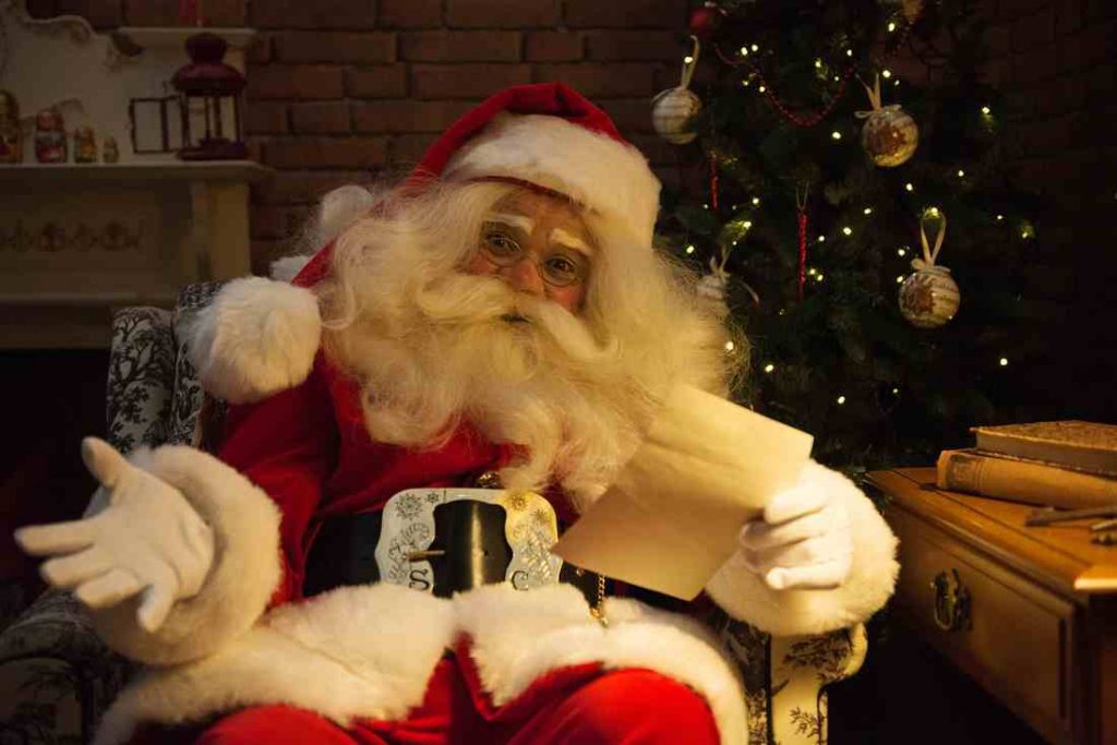 Virtual Grotto experience with our Santa Claus performer delivering a personalised message to a private client.