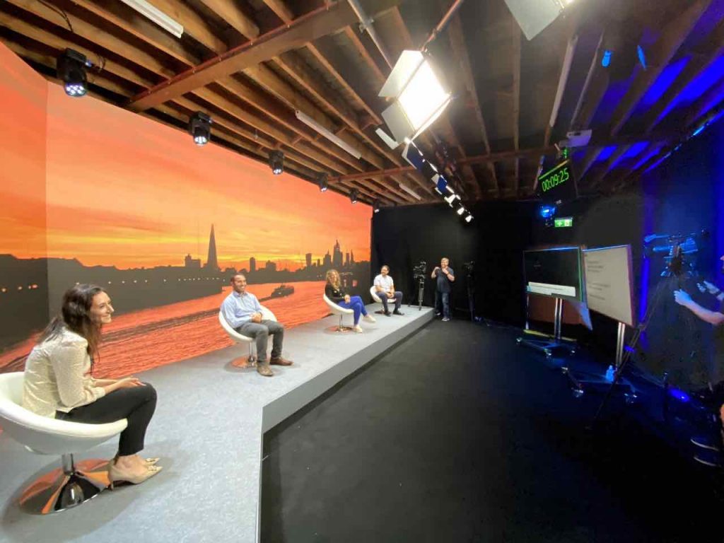 Virtual studio virtual conferencing event filmed in our London studio