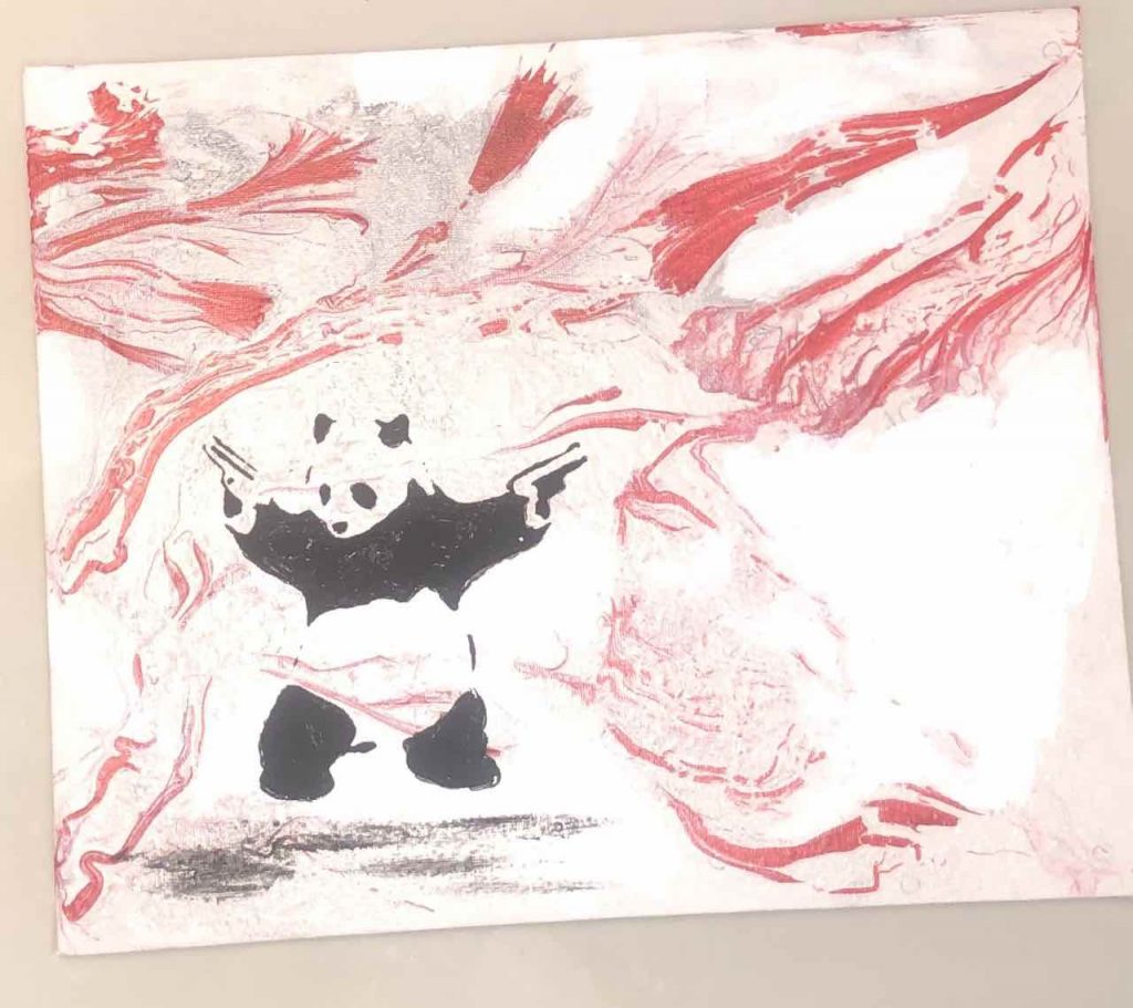 Virtual Banksy painting workshop availability to book for online art and online team building workshop