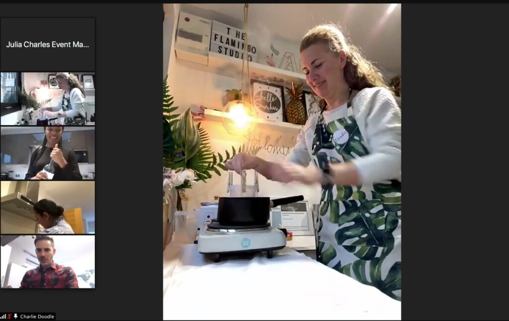 virtual candle making workshop available to book for virtual team building events