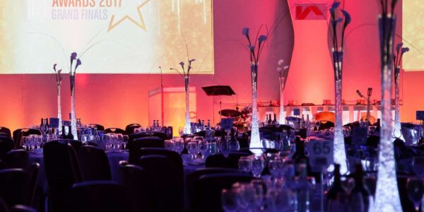 Lilly vase table centrepiece for event gala dinners.