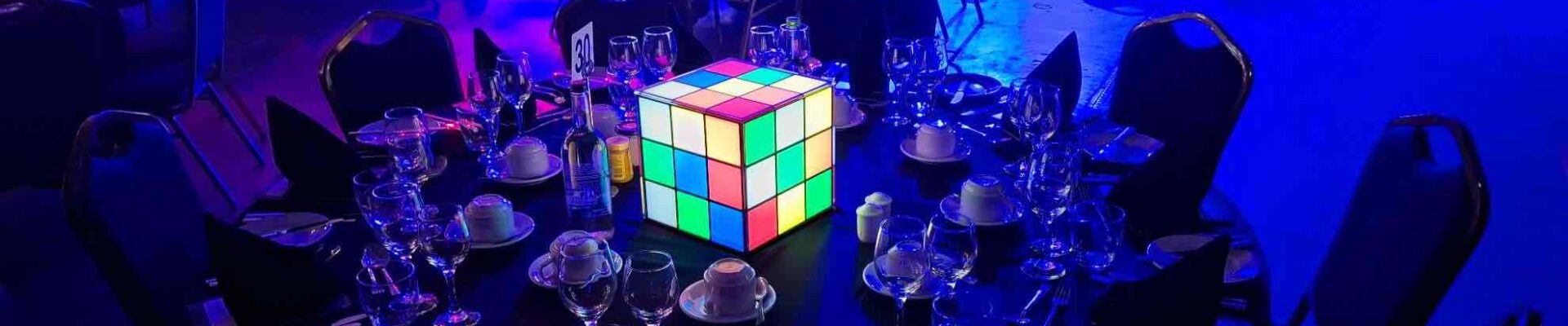 Rubiks cube table centrepiece. Rubiks cube table centrepiece.