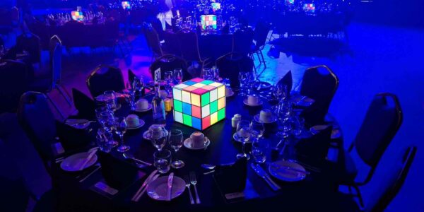 Rubiks cube table centrepiece.
