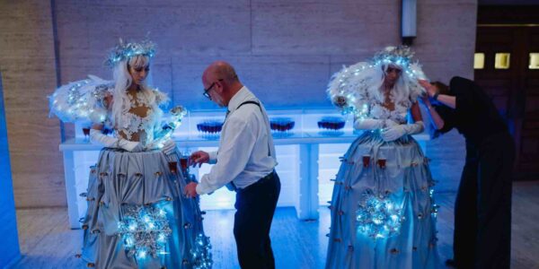 Guest-Getting-Drink-From-Ice-Queen-At-Christmas-Party