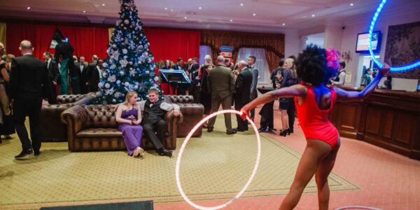 Hula-Hooper-Performing-At-Renault-Christmas-Party