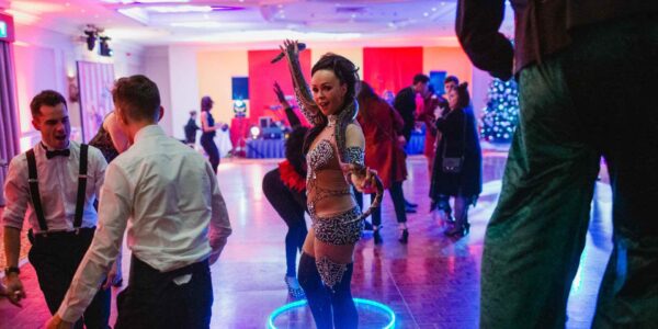 Snake-Charmer-At-Company-Christmas-Event