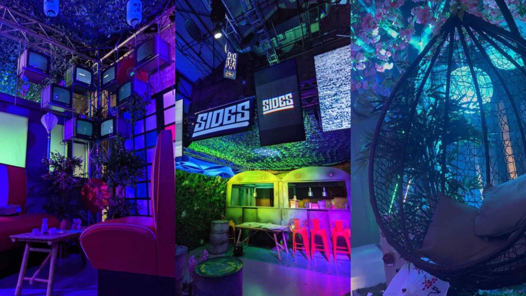 Various seating areas at the Sidemen XIX Vodka Launch event.