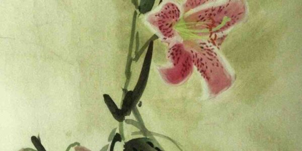Pink-Lily-Chinese-Painting