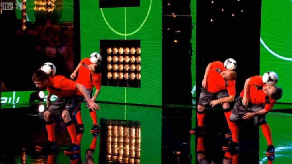 Urban football performers live on television