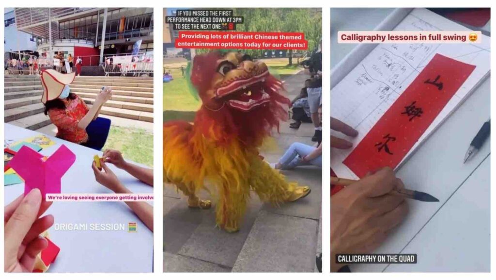 Origami, Lion dancer and Chinese calligraphy all entertainment options used to celebrate Chinese New Year at a UK university.