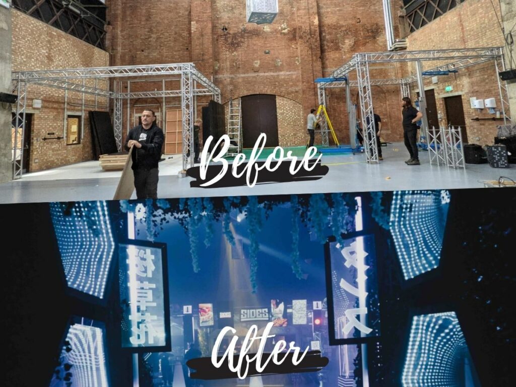 Event Space before (top) and after (bottom) transformation.