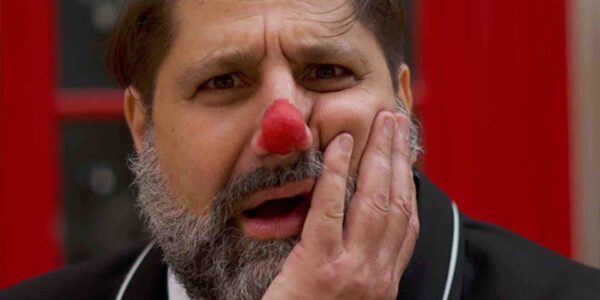 Clown-Street-Performer-With-Red-Nose