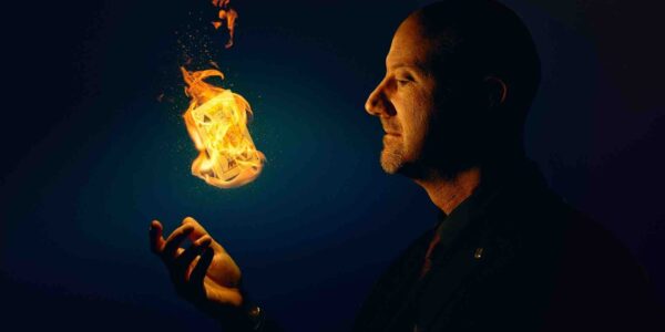 Flaming-Card-Illusion-Magician