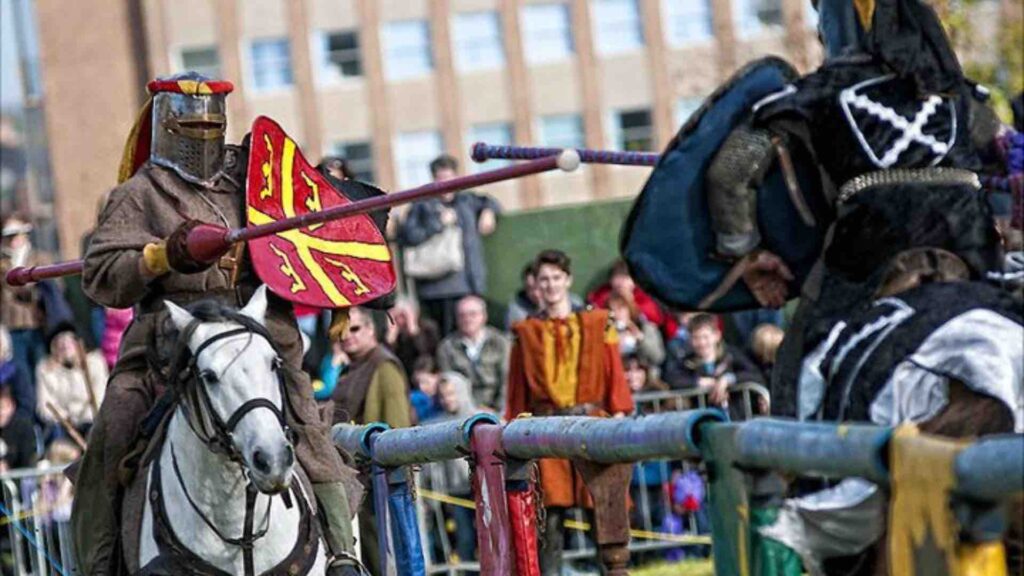 Knights jousting displays for corporate events